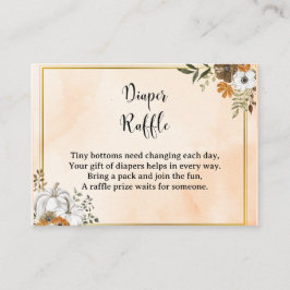 Autumn Pumpkin Diaper Raffle Card – Fall Contactkaartje