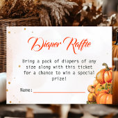 Autumn Pumpkin Diaper Raffle Ticket Baby Shower Informatiekaartje