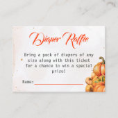 Autumn Pumpkin Diaper Raffle Ticket Baby Shower Informatiekaartje (Voorkant)