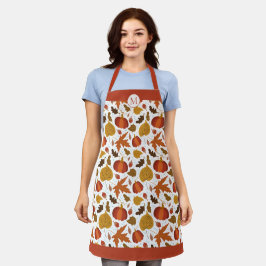Autumn Pumpkin en Leaf Pattern Monogram Schort