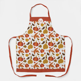 Autumn Pumpkin en Leaf Pattern Monogram Schort