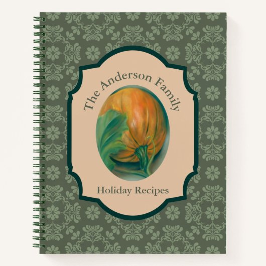 Autumn Pumpkin en Leaf Personalized Herfst Holiday Notitieboek (Voorkant)