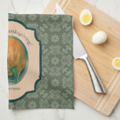 Autumn Pumpkin en Leaf Personalized Thanksgiving Theedoek (Quarter Fold)