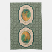 Autumn Pumpkin en Leaf Personalized Thanksgiving Theedoek (Verticaal)