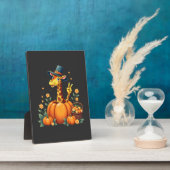 Autumn Pumpkin Fall Giraffe Thanksgiving Womens Me Fotoplaat (Zijkant)