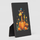 Autumn Pumpkin Fall Giraffe Thanksgiving Womens Me Fotoplaat (Zijkant)