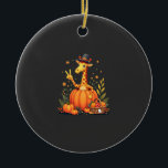 Autumn Pumpkin Fall Giraffe Thanksgiving Womens Me Keramisch Ornament<br><div class="desc">Autumn Pumpkin Fall Giraffe Thanksgiving Womens Mens Kids Long Sleeve T-Shirt (4)</div>