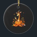 Autumn Pumpkin Fall Giraffe Thanksgiving Womens Me Keramisch Ornament<br><div class="desc">Autumn Pumpkin Fall Giraffe Thanksgiving Womens Mens Kids Long Sleeve T-Shirt (3)</div>
