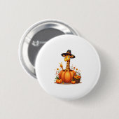 Autumn Pumpkin Fall Giraffe Thanksgiving Womens Me Ronde Button 5,7 Cm (Voorkant /achterkant)