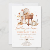 Autumn Pumpkin Falling in Love Baby shower Kaart (Voorkant)