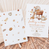 Autumn Pumpkin Falling in Love Baby shower Kaart