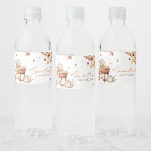 Autumn Pumpkin Falling in Love Baby shower Waterfles Etiket