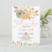 Autumn Pumpkin Falling in Love Vrijgezellenfeest Kaart (Staand voorkant)