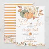 Autumn Pumpkin Falling in Love Vrijgezellenfeest Kaart (Voorkant / Achterkant)