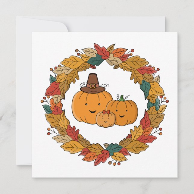 Autumn Pumpkin Family Wreath (Voorkant)