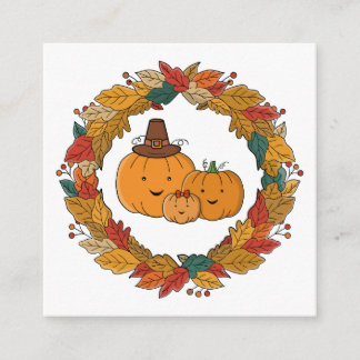 Autumn Pumpkin Family Wreath Informatiekaartje