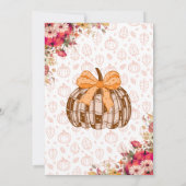 Autumn Pumpkin Floral Invitation Kaart (Achterkant)