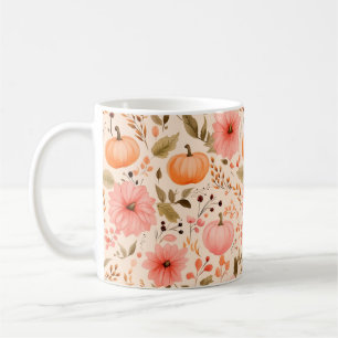 Autumn Pumpkin Floral Mok