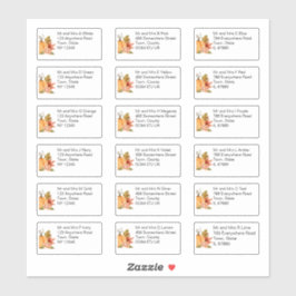 Autumn Pumpkin Floral Naam en adres Sticker