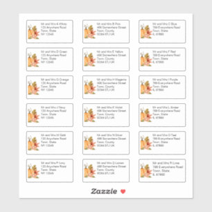 Autumn Pumpkin Floral Naam en adres Sticker