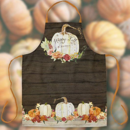 Autumn Pumpkin Foliage Wood Happy Herfst Familiena Schort