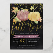 Autumn Pumpkin | FOLIE HERFST VRIJGEZELLENFEEST Folie Uitnodiging (Voorkant)