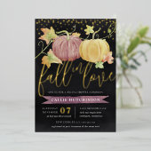 Autumn Pumpkin | FOLIE HERFST VRIJGEZELLENFEEST Folie Uitnodiging (Staand Voorkant)