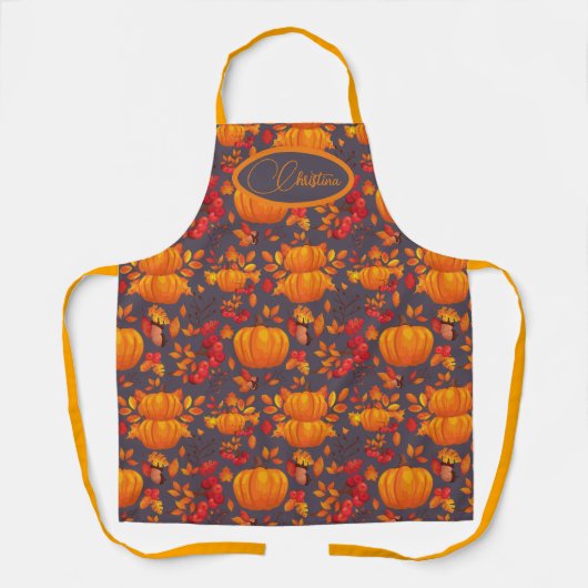 Autumn Pumpkin Gepersonaliseerd Schort (Voorkant)