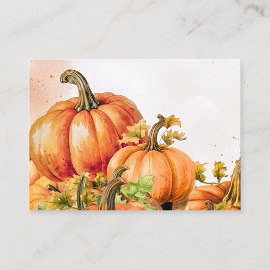 Autumn Pumpkin Gift Registry QR Code Baby Shower Informatiekaartje (Achterkant)