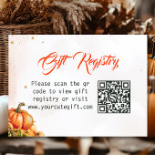 Autumn Pumpkin Gift Registry QR Code Baby Shower Informatiekaartje