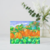 Autumn Pumpkin Gourds Harvest Waterverf Briefkaart (Staand voorkant)