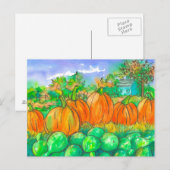 Autumn Pumpkin Gourds Harvest Waterverf Briefkaart (Voorkant / Achterkant)