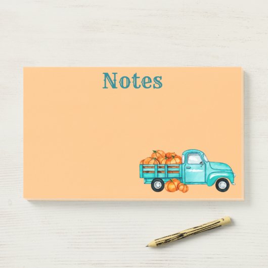 Autumn Pumpkin Harvest Truck Post-It Notes (Op bureau)