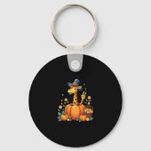 Autumn Pumpkin Herfst Giraffe Thanksgiving Womens  Sleutelhanger (Voorkant)