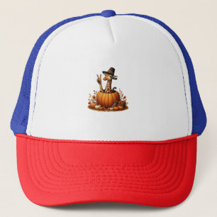 Autumn Pumpkin Herfst Giraffe Thanksgiving Womens Trucker Pet