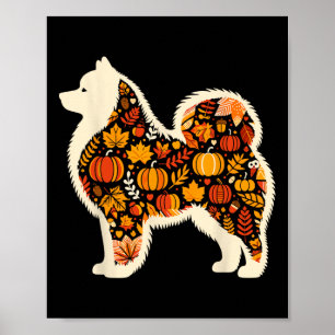 Autumn Pumpkin Herfst Samoyed Thanksgiving Womens Poster
