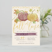 Autumn Pumpkin | HERFST VRIJGEZELLENFEEST Folie Uitnodiging (Staand Voorkant)