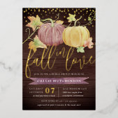 Autumn Pumpkin | HERFST VRIJGEZELLENFEEST Folie Uitnodiging (Voorkant)