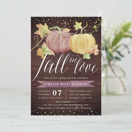 Autumn Pumpkin | HERFST VRIJGEZELLENFEEST Kaart (Staand voorkant)