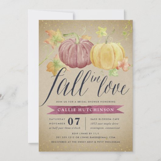 Autumn Pumpkin | HERFST VRIJGEZELLENFEEST Kaart (Voorkant)