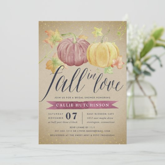 Autumn Pumpkin | HERFST VRIJGEZELLENFEEST Kaart (Staand voorkant)