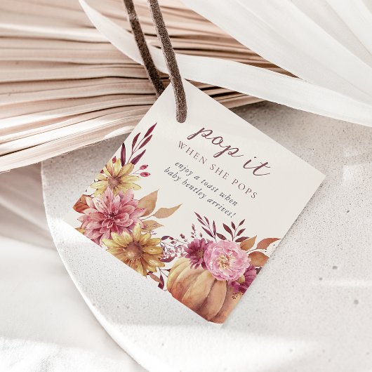 Autumn Pumpkin & Herfst Wildbloemen Baby shower Bedankjes Labels