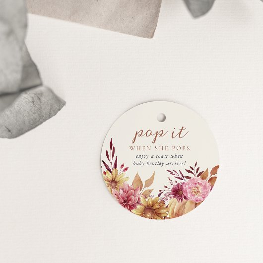 Autumn Pumpkin & Herfst Wildbloemen Baby shower Bedankjes Labels