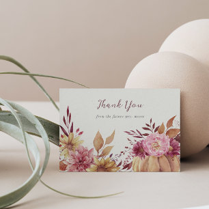 Autumn Pumpkin & Herfst Wildbloemen Bedankkaart