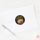 Autumn Pumpkin Im Thankful For Books Thanksgiving Ronde Sticker (Envelop)