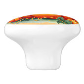 Autumn Pumpkin Keramische Knop (Zijkant)