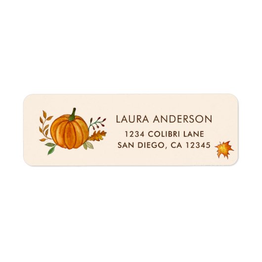 Autumn Pumpkin Label (Voorkant)