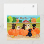 Autumn Pumpkin Labradors Feestdagenkaart (Voorkant / Achterkant)