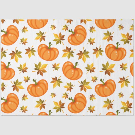 Autumn Pumpkin Leaves Tissue Paper | Weefselpapier Tissuepapier (Voorkant)