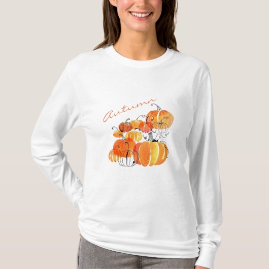 Autumn Pumpkin Long Sleeve T-Shirt (Voorkant)